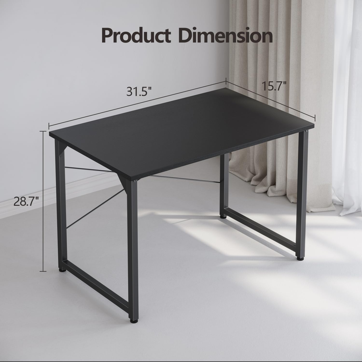 Cubiker 32 Inch Small Computer Desk - Modern Home Office Desk for Bedroom & Small Spaces, Study Writing Work Table, Dark Black - Perfect for Kids Room, Dorm & Compact Workspaces