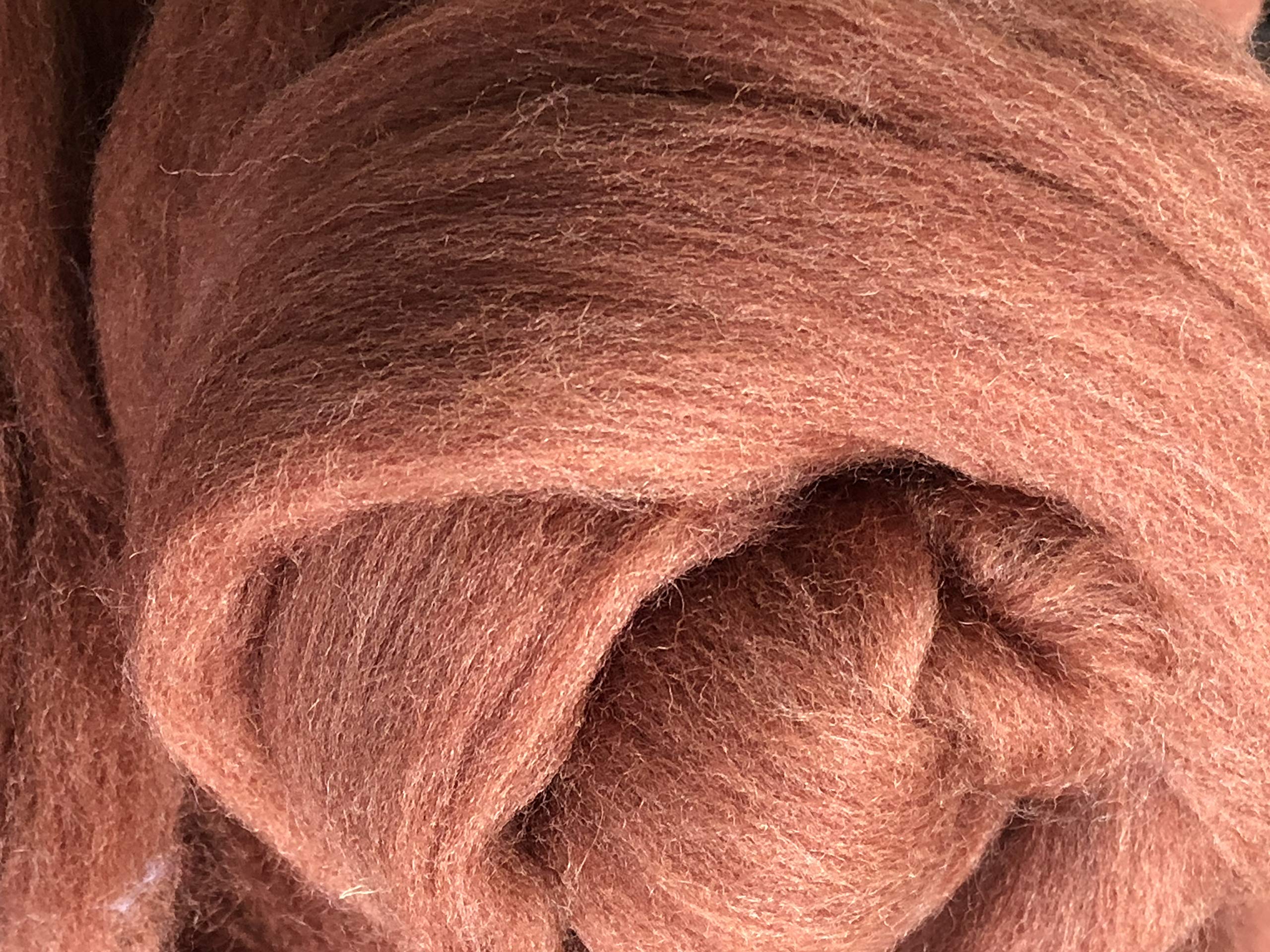 Premium Chestnut Brown Wool Roving Fiber - 100% Australian Merino Wool for Spinning, Felting & Needle Crafts | Ultra Soft 4 lb Bundle | Perfect for DIY Yarn Making, Wet Felting & Handmade Wool Projects | Home Crafting & Artisan Creations