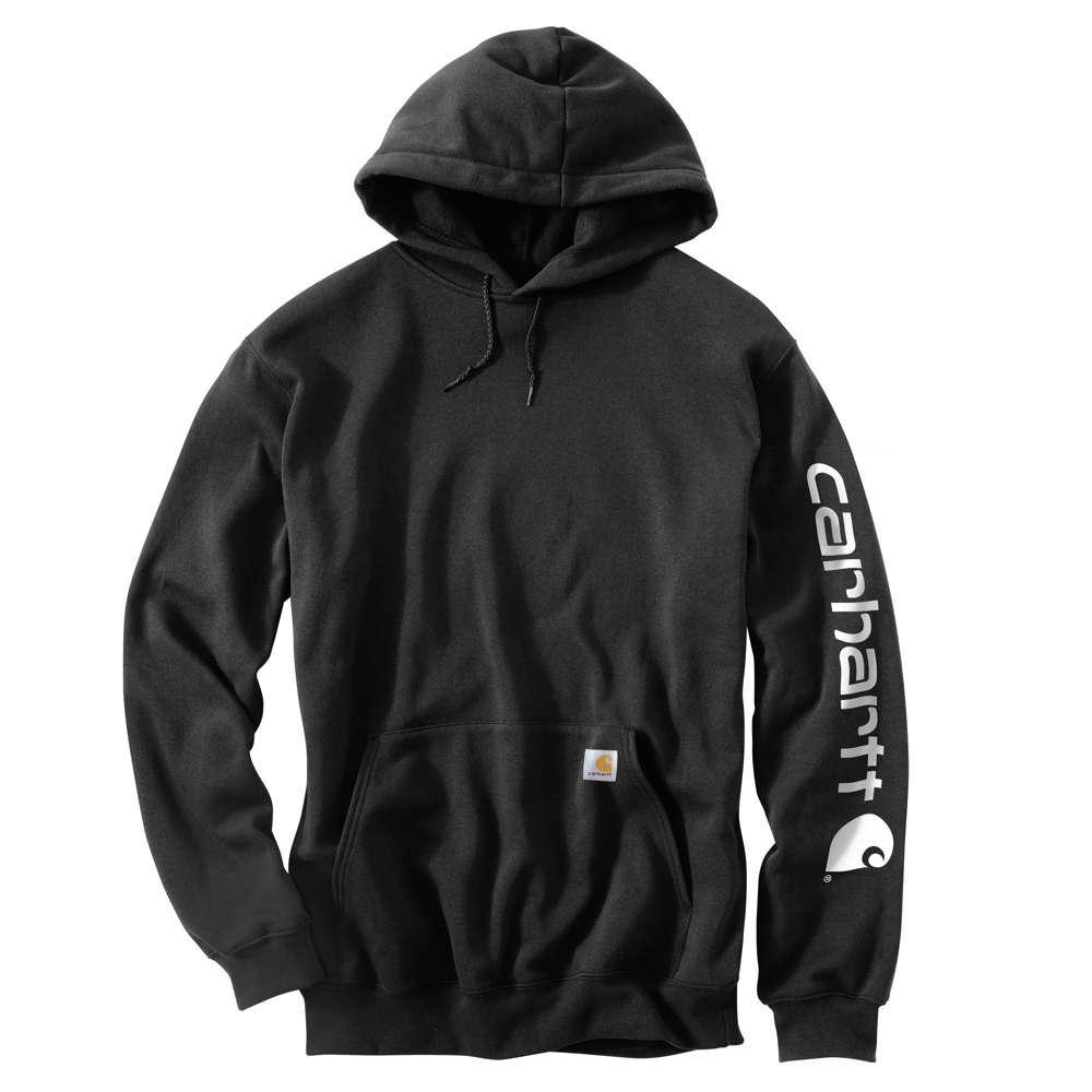 K288 Loose Fit Midweight Logo Sleeve Graphic Hoodie for Men & Women - Black | Casual Streetwear, Lounge Wear & Outdoor Activities