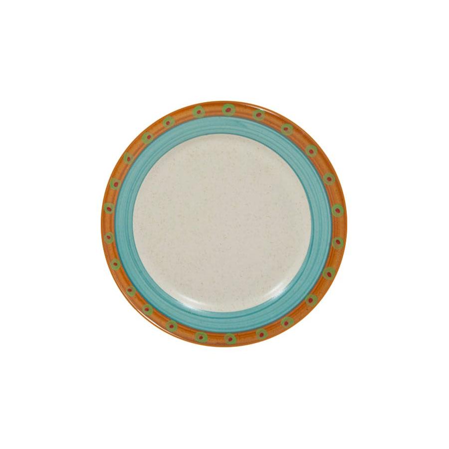 4-Piece Turquoise & Burnt Orange Salad Plate Set | Sedona Style Dinnerware for Home, Restaurant & Outdoor Dining