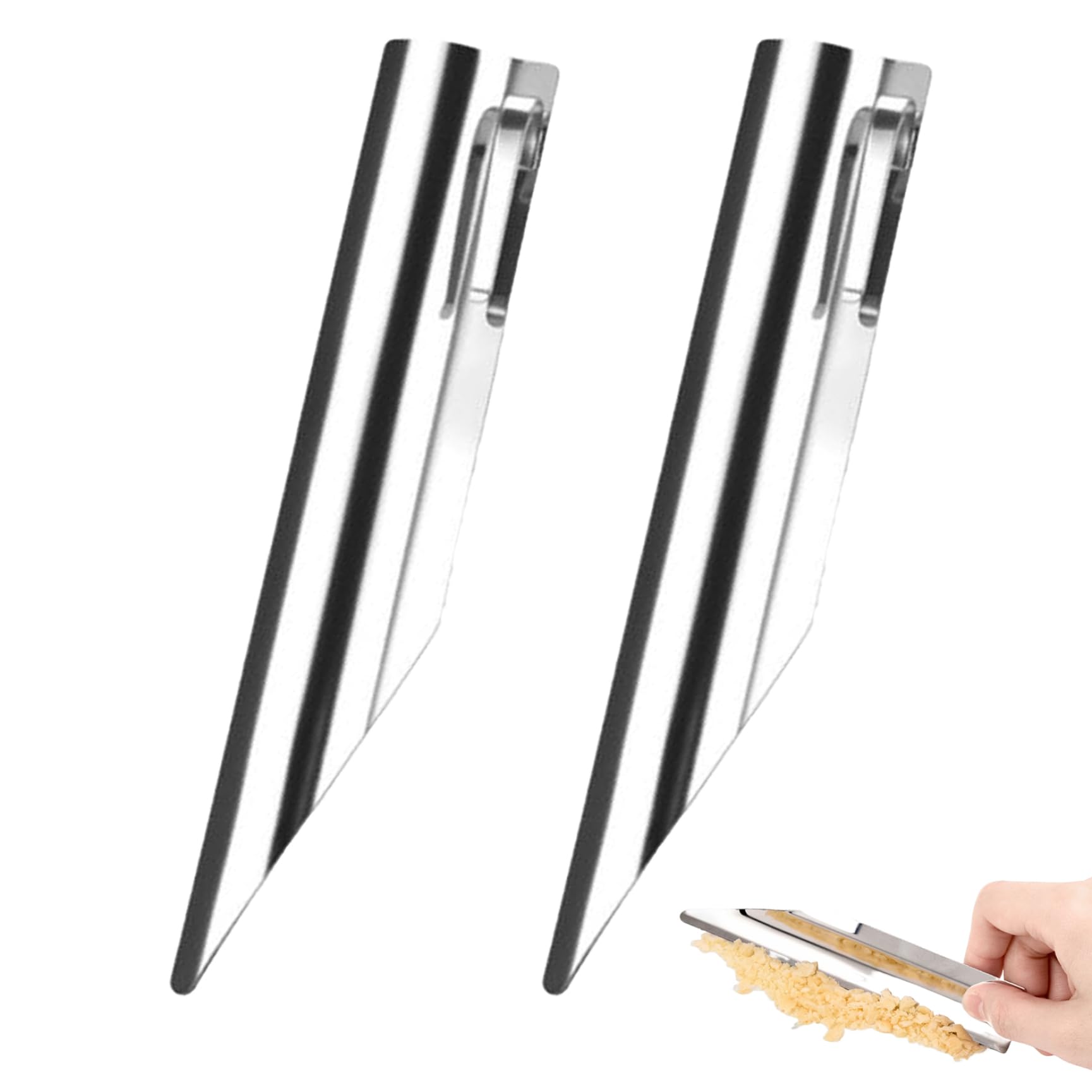 Premium Stainless Steel Cake Knife & Table Crumber Set (2-Piece) - 5.51x3.35x1.06 Inch Polished Crumb Sweeper & Curved Cake Scraper for Professional Kitchens, Bakeries & Wedding Cake Serving