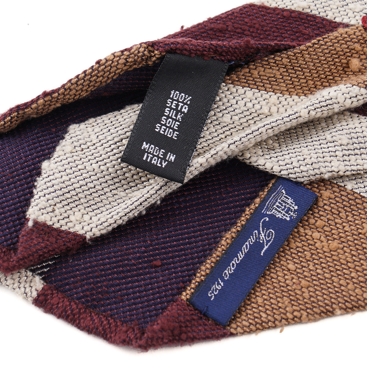 Finamore Premium Unlined Slub Textured Silk Tie for Men - Elegant Business & Formal Wear Accessory - Perfect for Weddings, Office & Special Occasions