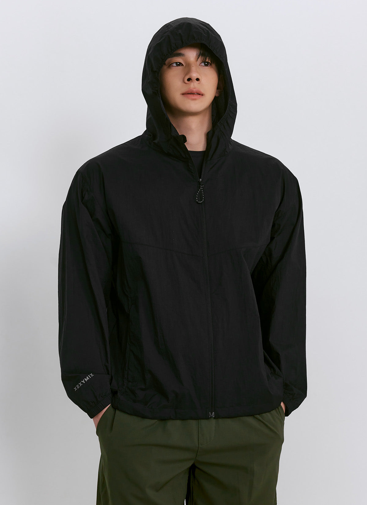 Men's Air Flow Hooded Windbreaker Jacket - Lightweight & Breathable for Running, Hiking & Outdoor Activities