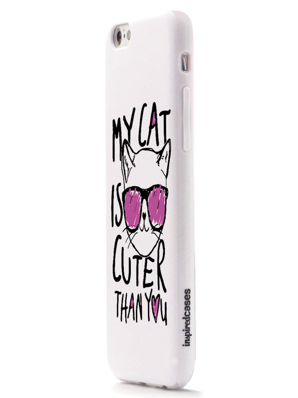 Inspired Cases - iPhone 8 Case with 3D Textured Protection | Shockproof & Slim Design for Apple iPhone 8 | 'My Cat is Cuter Than You' Funny Pet Lover Case - Perfect for Daily Use, Work & Outdoor Activities
