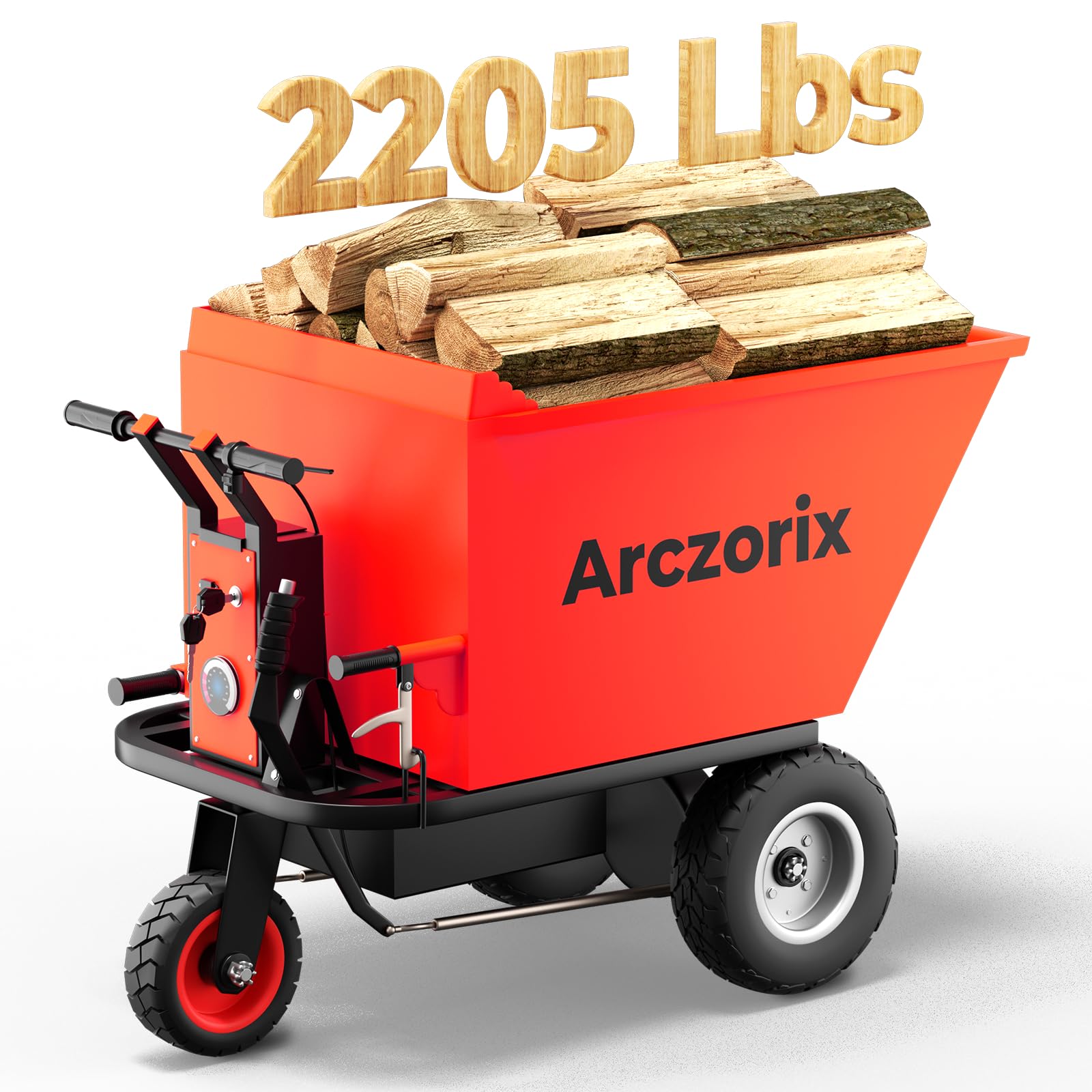 48V 20Ah 1000W Electric Wheelbarrow Utility Cart - 2205 lbs Heavy Duty Material Hauler & Deer Cart for Construction, Gardening, Hunting & Farm Use