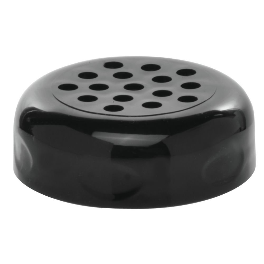 Tablecraft Black Plastic Shaker Lid - Durable & Leak-Proof Seasoning Dispenser for Restaurants, Kitchens & Home Use - Perfect for Salt, Pepper & Spices