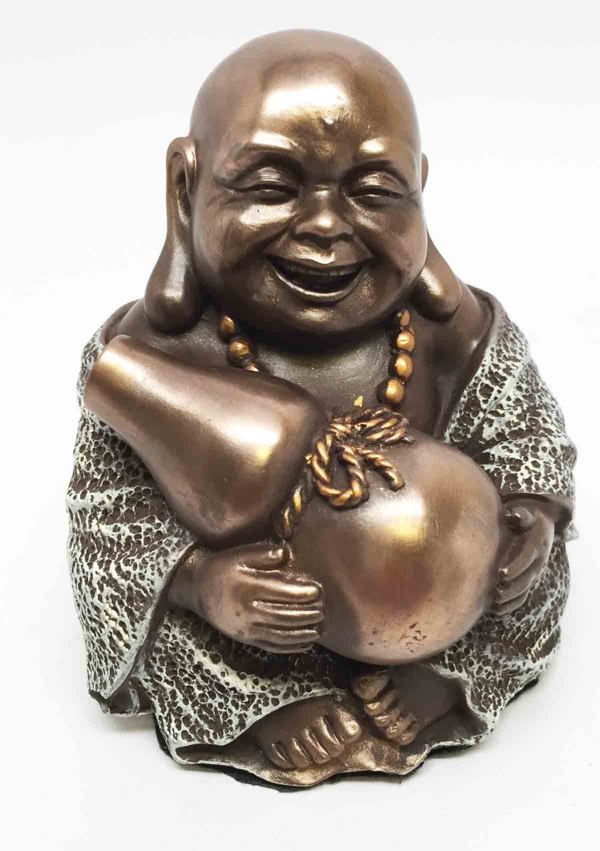 Happy Buddha Wine Bottle Figurine - Chinese Decor & Buddhist Gift for Home & Meditation