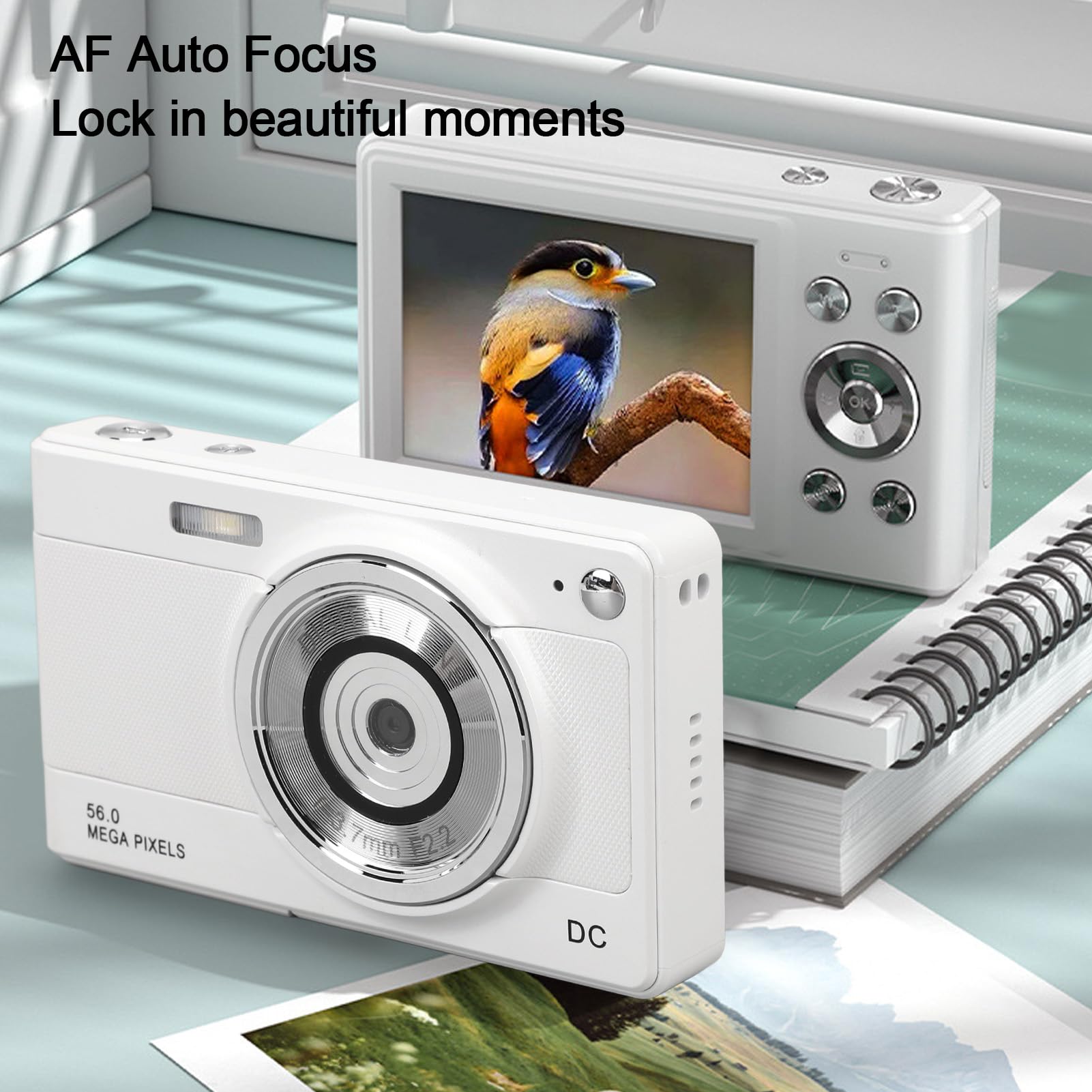 56MP Kids Digital Camera 1080P with 8X Zoom - Compact Travel Camera for Teens & Birthday Gifts