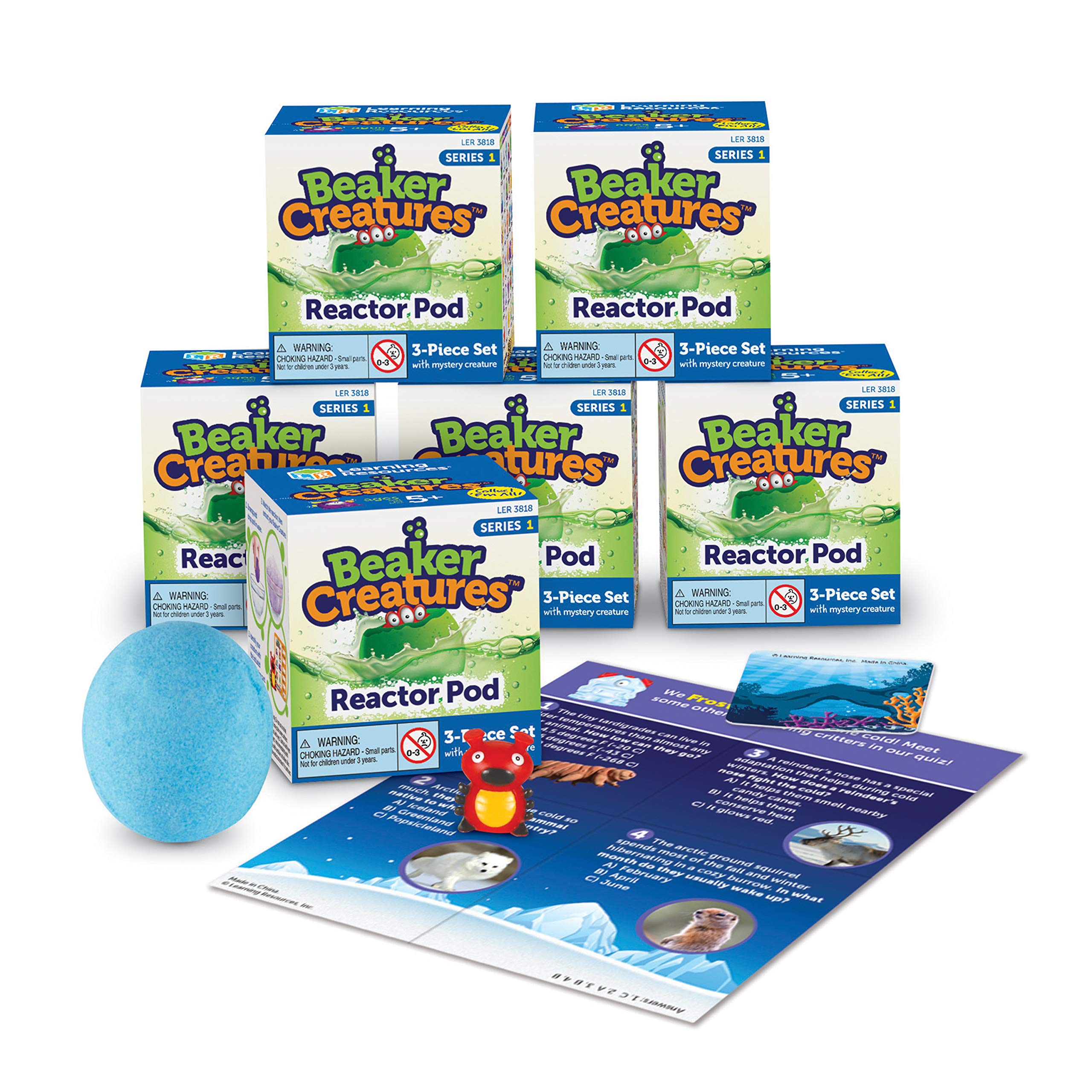 Learning Resources Beaker Creatures Reactor Pods - 6 Pack STEM Science Toy for Kids Ages 5+, Series 1 | Fun Chemistry Experiments & Educational Discovery | Perfect for Classroom, Birthday Gifts & Homeschool Science Activities