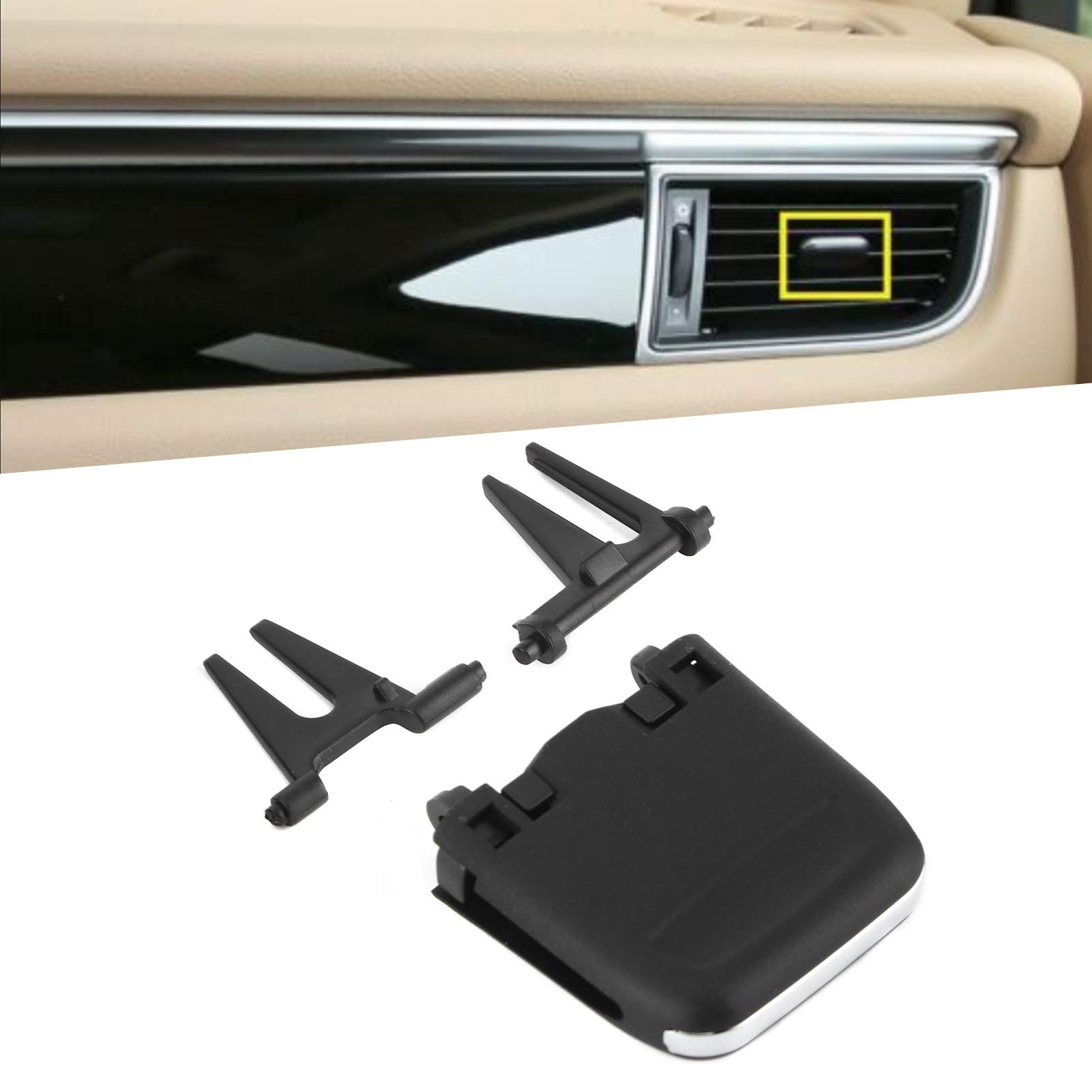 Porsche Macan (2015-2018) AC Vent Clip Repair Kit - Air Conditioning Vent Outlet Tab Replacement for Dashboard Side Front Vents - Fix Broken Airflow Direction Control