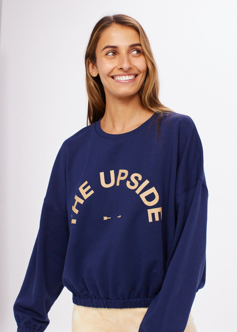 Escapade Montana Crew Navy Blue Sweatshirt for Men - Comfortable & Stylish Casual Wear for Outdoor Activities & Daily Use