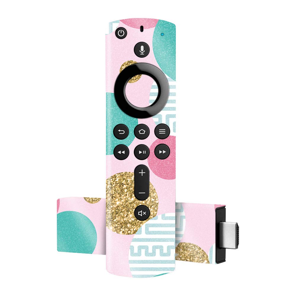 MIGHTY SKINS Glossy Glitter Skin for Amazon Fire TV Stick 4K - Golden Bubbles | Protective & Durable High-Gloss Cover | Easy to Apply & Remove | Made in USA | Perfect for Home Entertainment & Personalized Streaming Devices