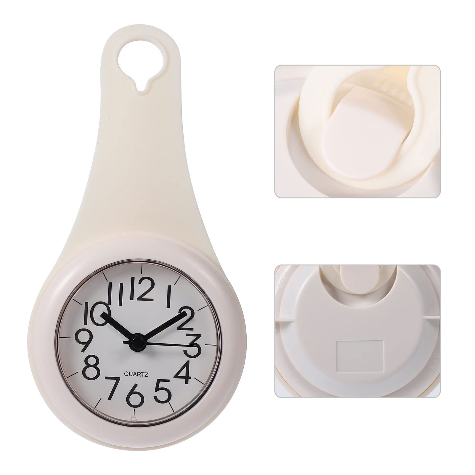FOMIYES Silent Bathroom Wall Clock - Waterproof Digital Alarm Clock for Shower & Home Decor