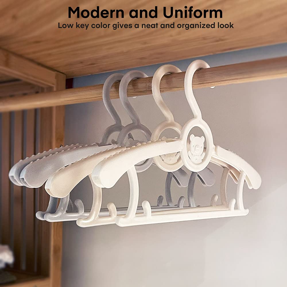 Adjustable Baby Clothes Hangers for Infants & Toddlers - 10 Pack Grey - Perfect for Nursery Organization & Kids Closet Storage