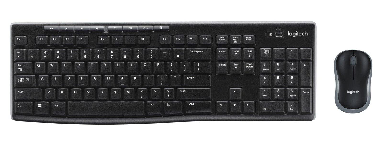 Logitech MK270 Wireless Keyboard and Mouse Combo & H111 Wired Headset with Noise-Cancelling Mic - Black | for PC, Mac, Laptop, Smartphone, Tablet | Home Office, Gaming, Remote Work, Online Classes