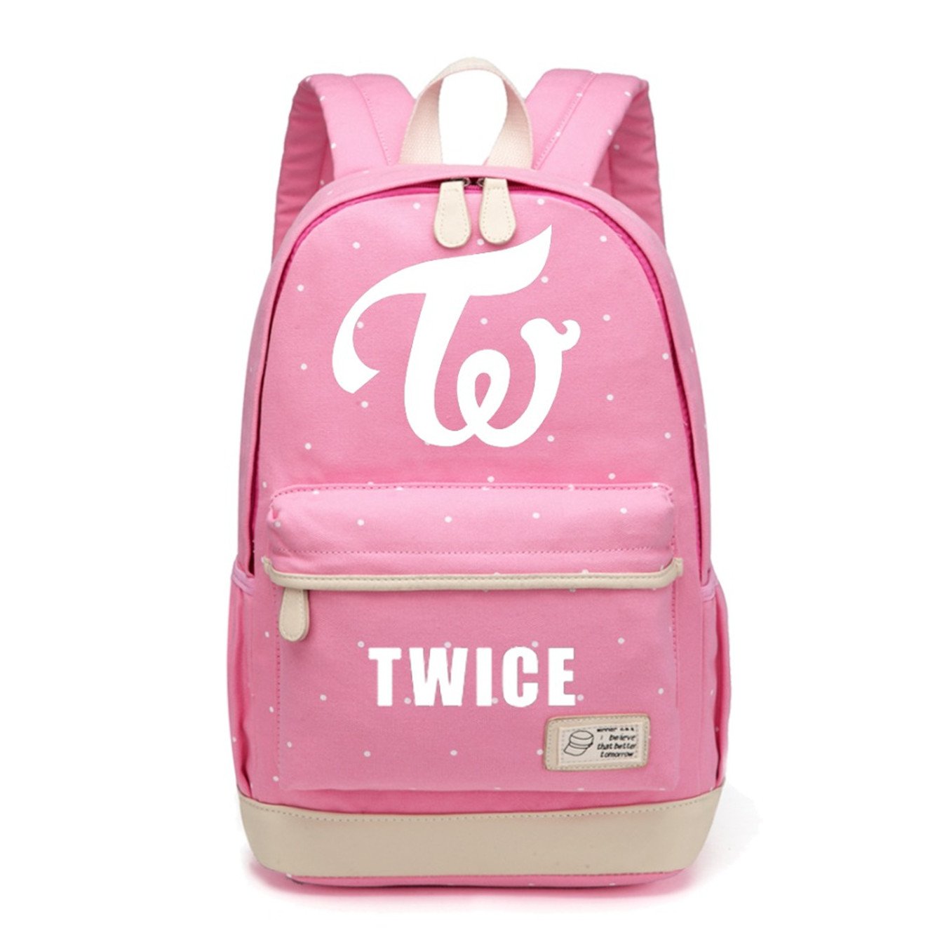 JUSTGOGO KPOP TWICE Backpack - Pink Laptop Bag for College, School & Travel, Lightweight Daypack for Women & Girls, Perfect for Kpop Fans, Students & Commuters