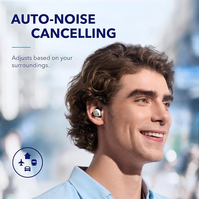 Space A40 Wireless Earbuds with Active Noise Cancelling, 50H Playtime, Bluetooth 5.3 - Perfect for Travel, Workouts & Daily Commute