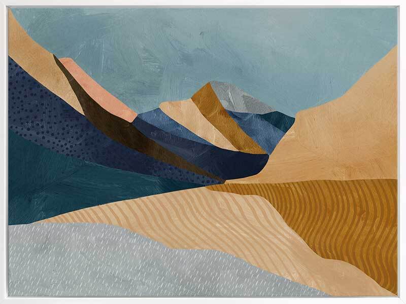 Blue Mountains Canvas Art Print - Stunning Landscape Wall Decor for Living Room, Bedroom & Office - Premium Handmade Painting