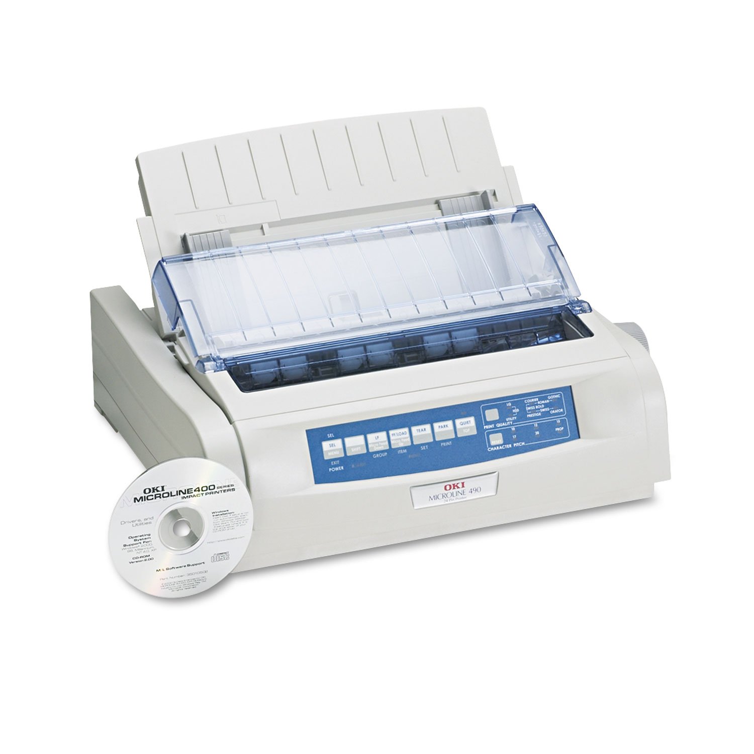 OKI 62418901 Microline 490 24-Pin Dot Matrix Printer - High-Speed Business Printing for Invoices, Shipping Labels & Multipart Forms