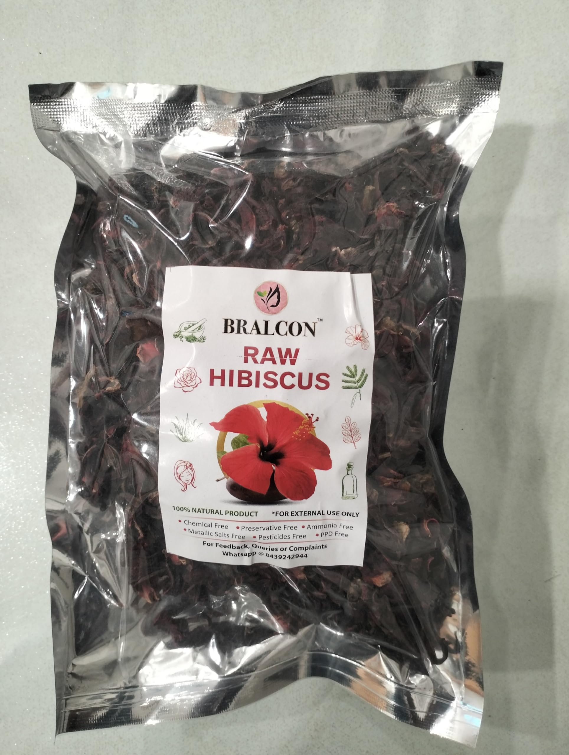 Organic Raw Hibiscus Flowers 100g - Dry Hibiscus (Rosa-Sinensis) for Hair Growth & Skin Care | Natural Gudhal Ka Phool | Pure, Unprocessed | Perfect for DIY Hair Masks, Face Packs & Herbal Teas
