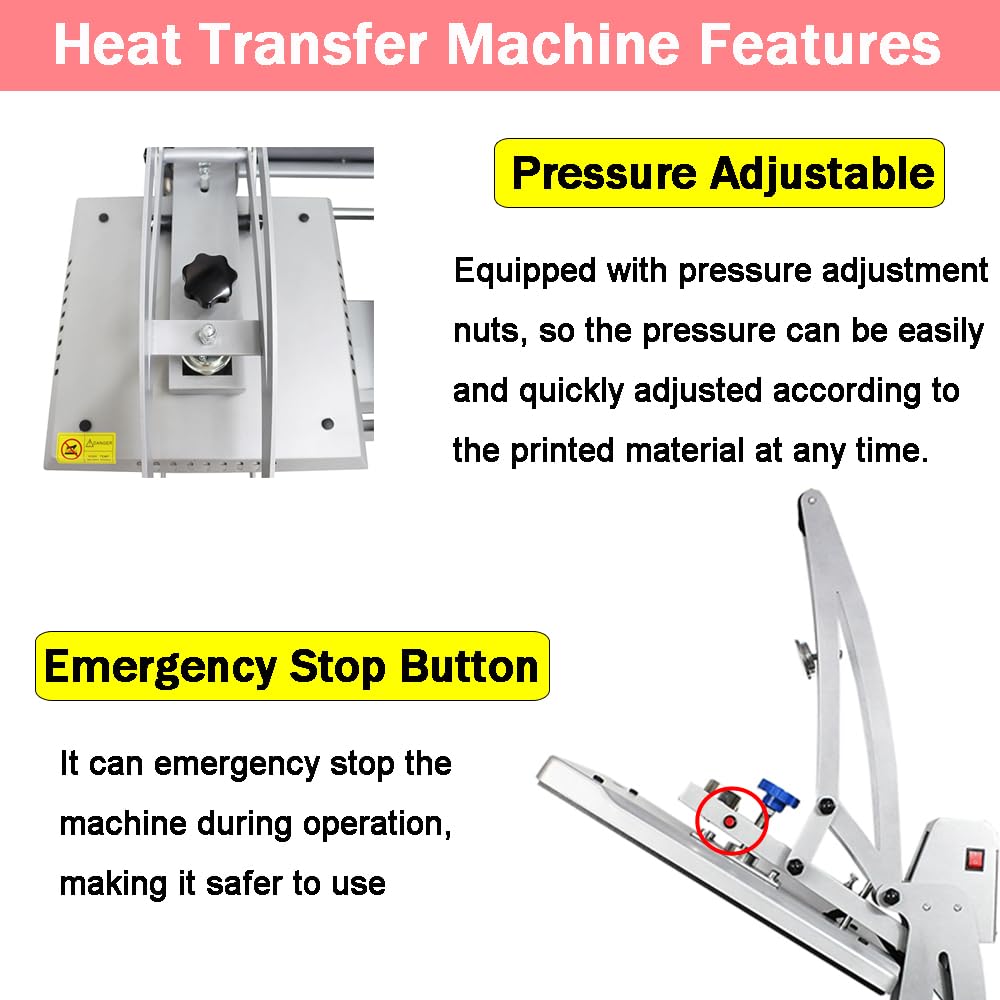 INTBUYING 15x15 Inch Semi-Auto Dual Station Heat Press Machine with Digital Temperature Control - Sublimation & Vinyl Heat Transfer for T-Shirts, Mugs, Hats & DIY Crafts - Perfect for Home Business & Custom Apparel Making