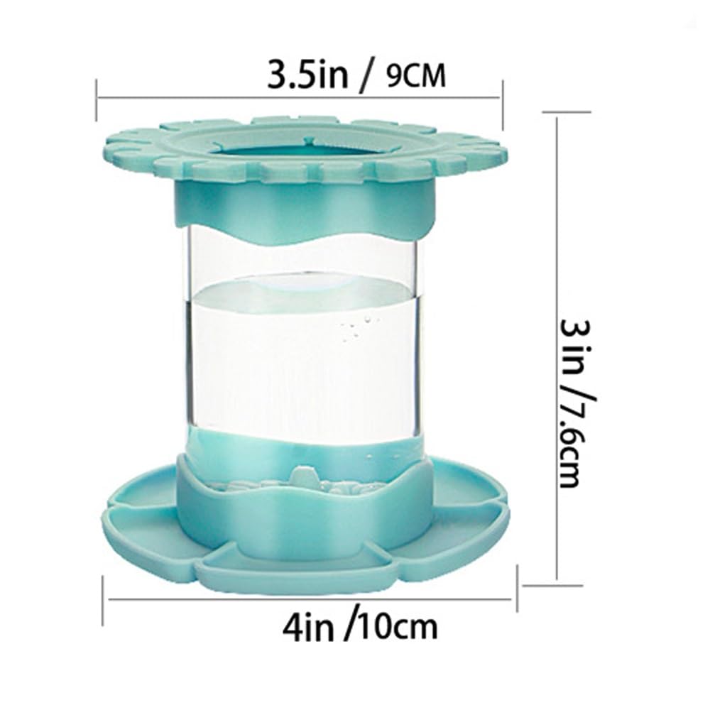 Eco-Friendly Silicone Paint Brush Cleaner Rinse Cup - Artist Studio & Classroom Brush Holder for Watercolor & Acrylic Painting - Perfect for Art Classes & DIY Projects (Green)