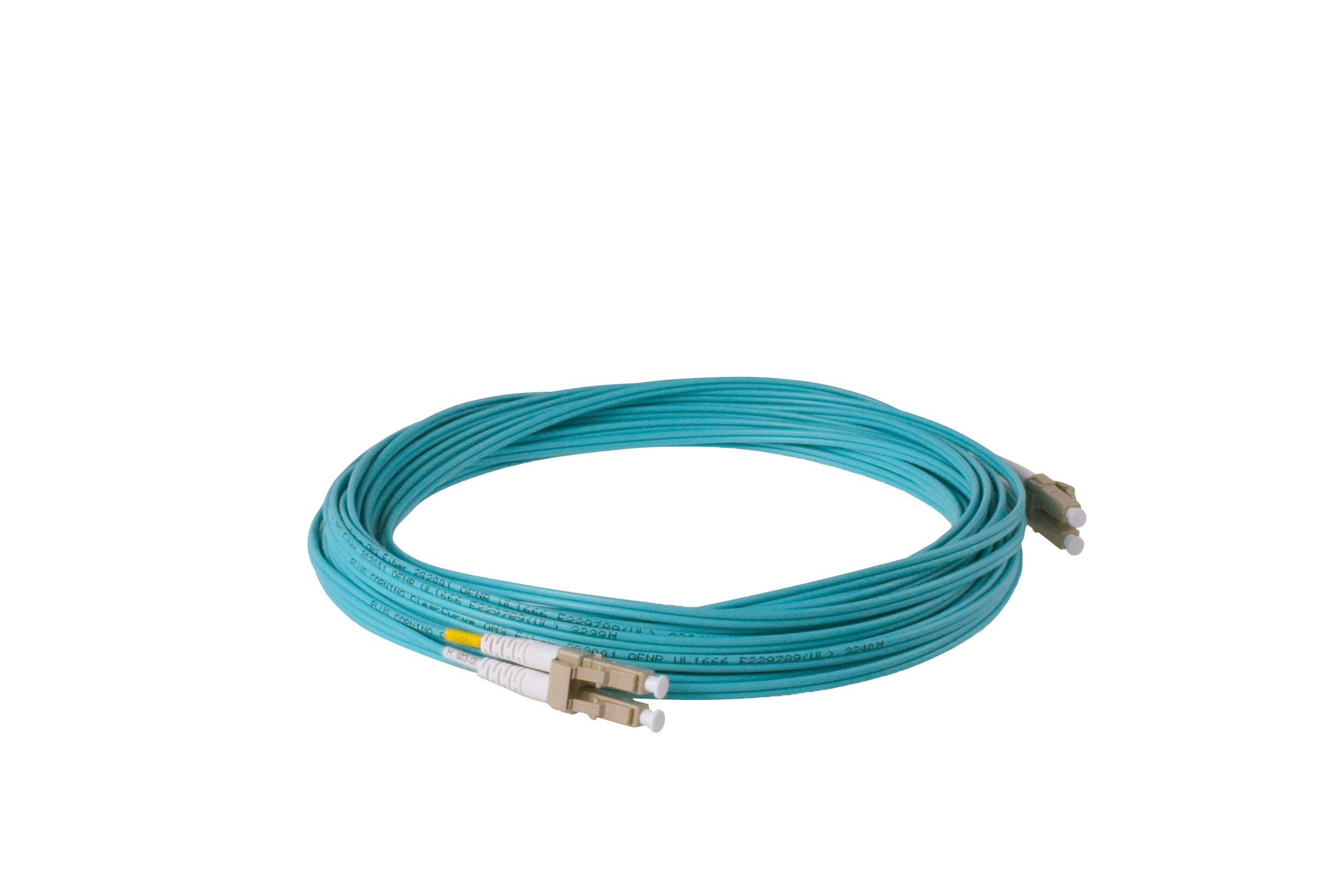 SpeedyFiberTX 10G OM3 Multimode Fiber Patch Cable 300ft - LC to LC Duplex, 50/125 Aqua LSZH Slim Zipcord for Data Centers, Server Rooms & High-Speed Networking