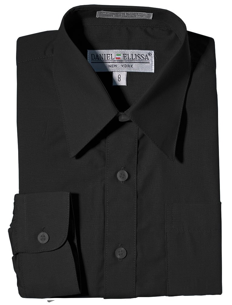 Daneil Ellissa Boys' Long Sleeve Dress Shirt for School, Formal Occasions & Special Events – Premium Cotton Button Down Shirt for Kids