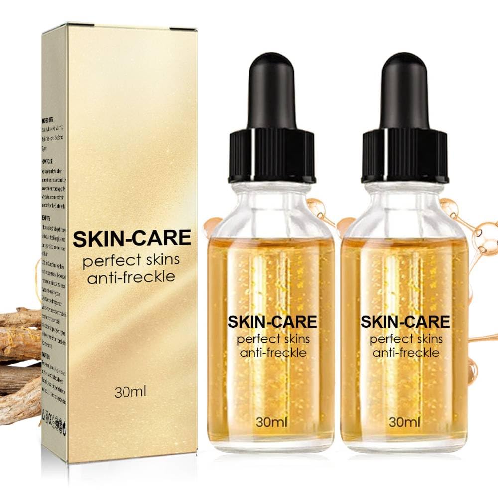Anti-Freckle Brightening Serum with Hyaluronic Acid | Natural Skin Toning Treatment for Even Complexion | Deep Hydration & Clarity Boost | All Skin Types | Day & Night Use (2 Pack)