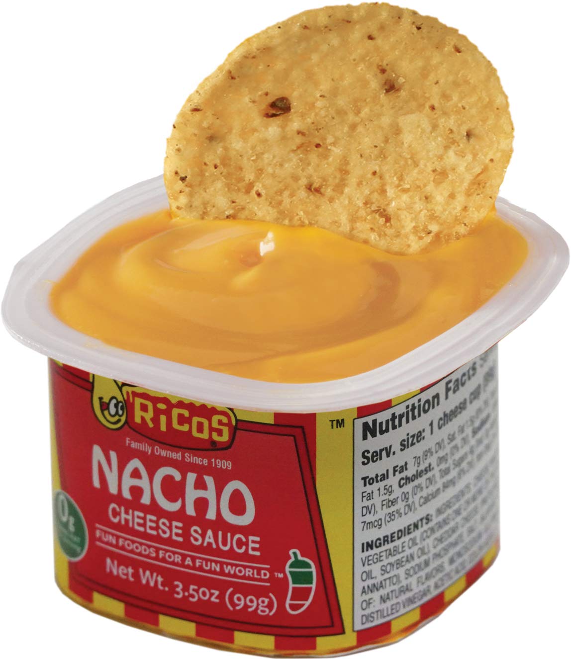 Ricos Nacho Cheese Sauce Portion Cups - 4-Pack (3.5oz Each) - Bulk Case of 12 Packs - Perfect for Movie Nights, Parties & Concession Stands