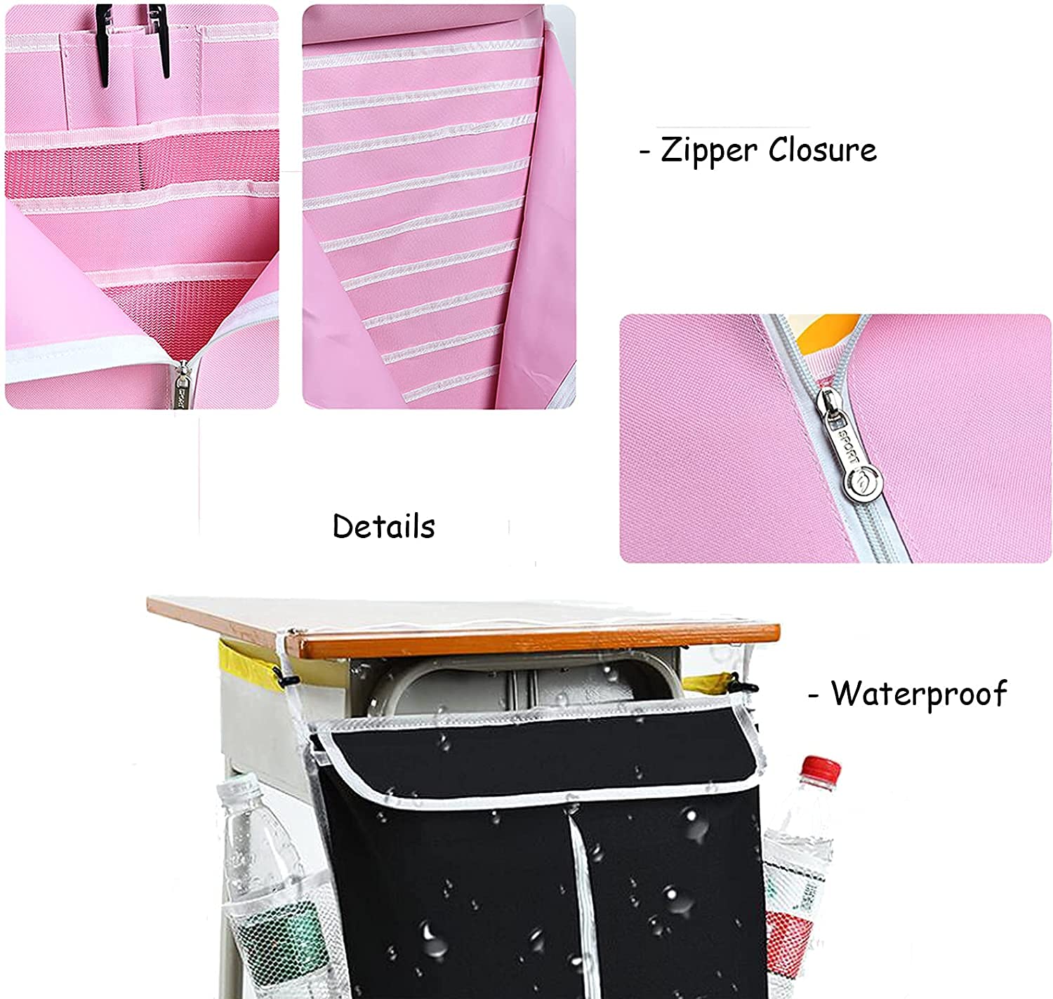 Dustproof Desk Side Storage Bag - Hanging Organizer for Classroom & Office - Space Saving Caddy for Books, Files & Water Bottles - Perfect for School, Home & Workspace Organization