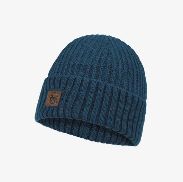 BUFF Knit Hat for Men & Women - Rutger Steel Blue Winter Beanie for Skiing, Hiking & Outdoor Activities