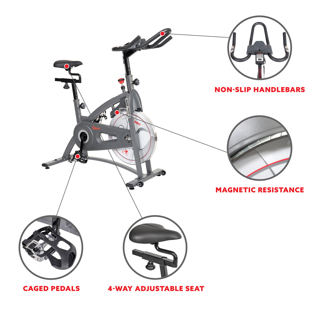 Premium Endurance Belt Drive Magnetic Indoor Exercise Bike - Quiet & Smooth Home Workout for Cardio, Weight Loss & Fitness Training