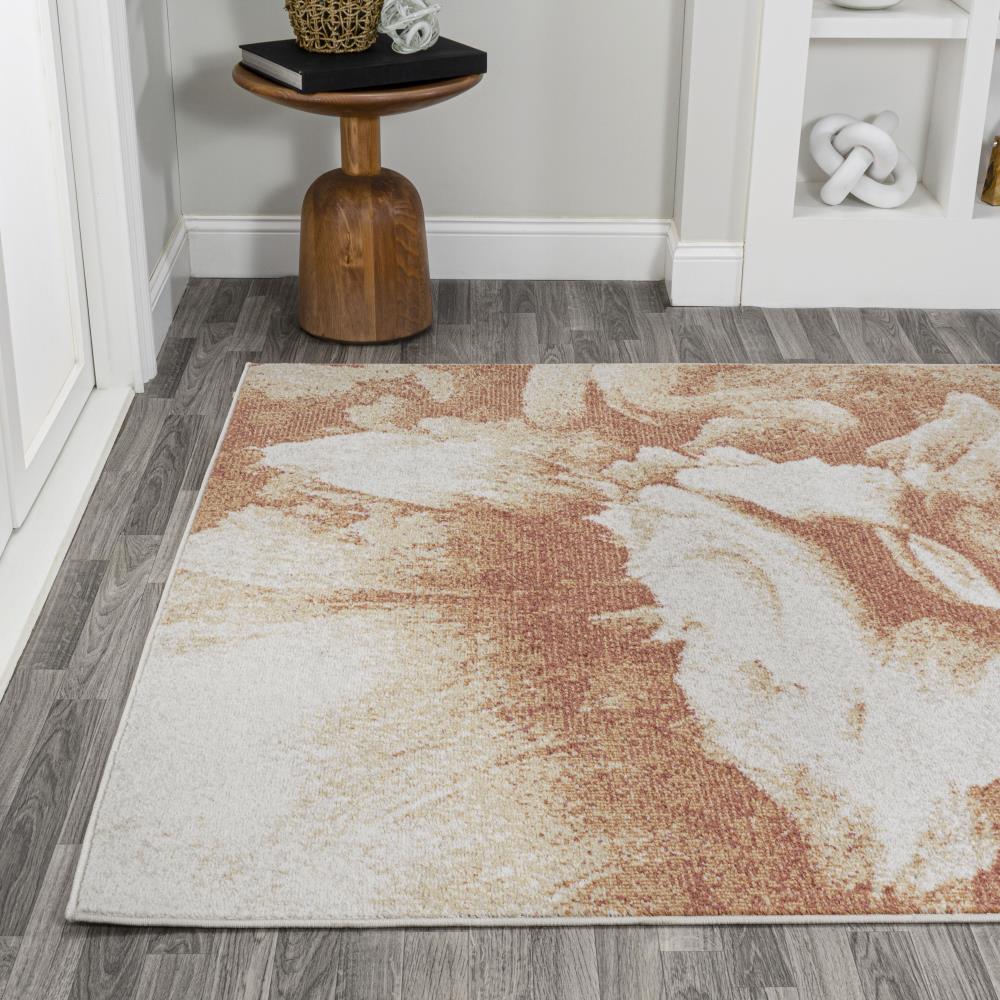 Petalo Abstract Two-Tone Modern Area Rug - Soft Non-Slip Living Room Carpet for Bedroom, Office & Home Decor
