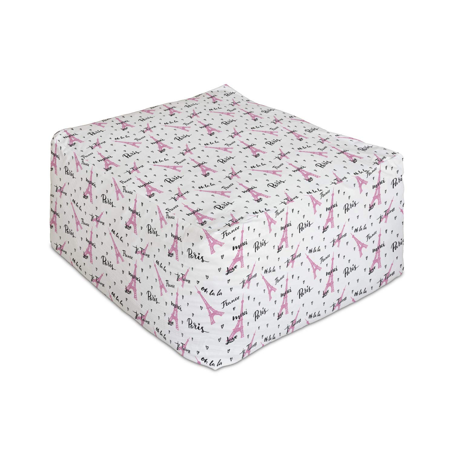 Ambesonne Paris Rectangle Pouf Ottoman - 25