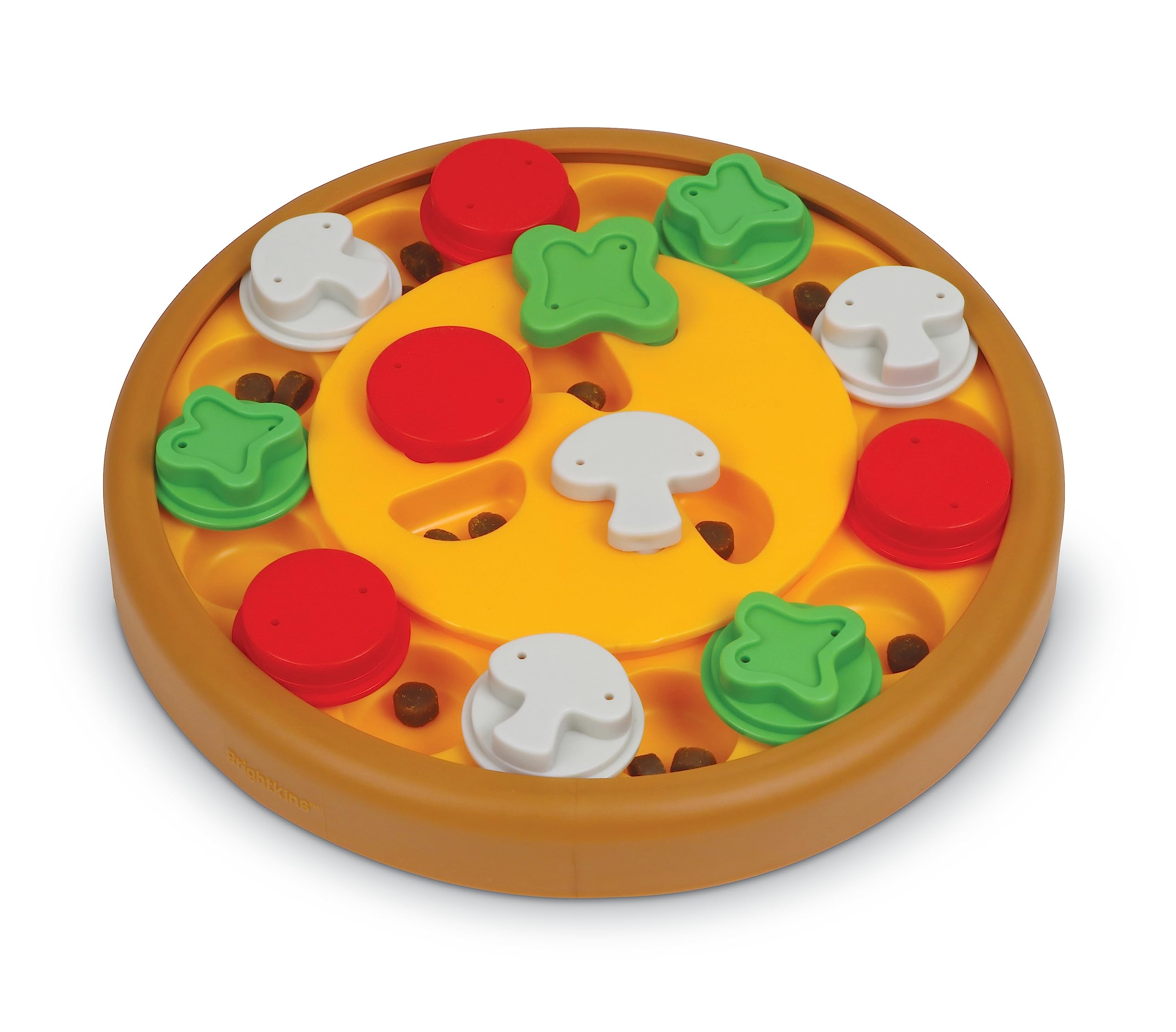 Brightkins Pizza Party! Interactive Dog Puzzle Toy - Treat Dispensing Brain Game for Dogs, Fun Enrichment Activity for Small & Large Breeds - Perfect for Boredom Relief & Mental Stimulation