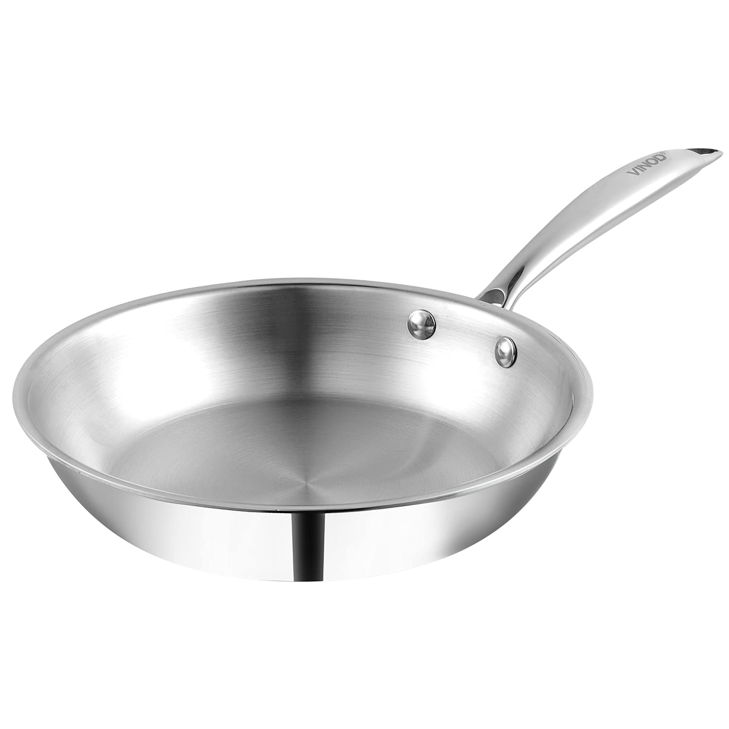 Vinod Platinum Triply Stainless Steel Cookware Set - 2 Piece Induction Base Combo (1.5L Deep Kadai with Lid & 20cm Fry Pan) | Durable 5-Year Warranty | Perfect for Indian Cooking, Stir Frying & Deep Frying | Ideal for Home Kitchens & Restaurants