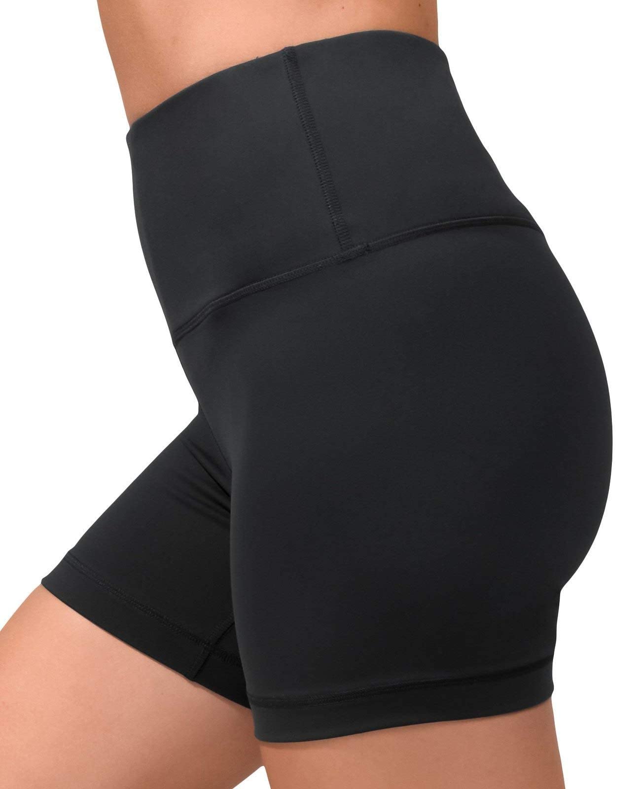 90 Degree By Reflex High Waisted Yoga Shorts for Women - 2 Pack Tummy Control Workout & Running Shorts with Power Flex Fabric | Perfect for Yoga, Gym, Cycling and Active Lifestyle