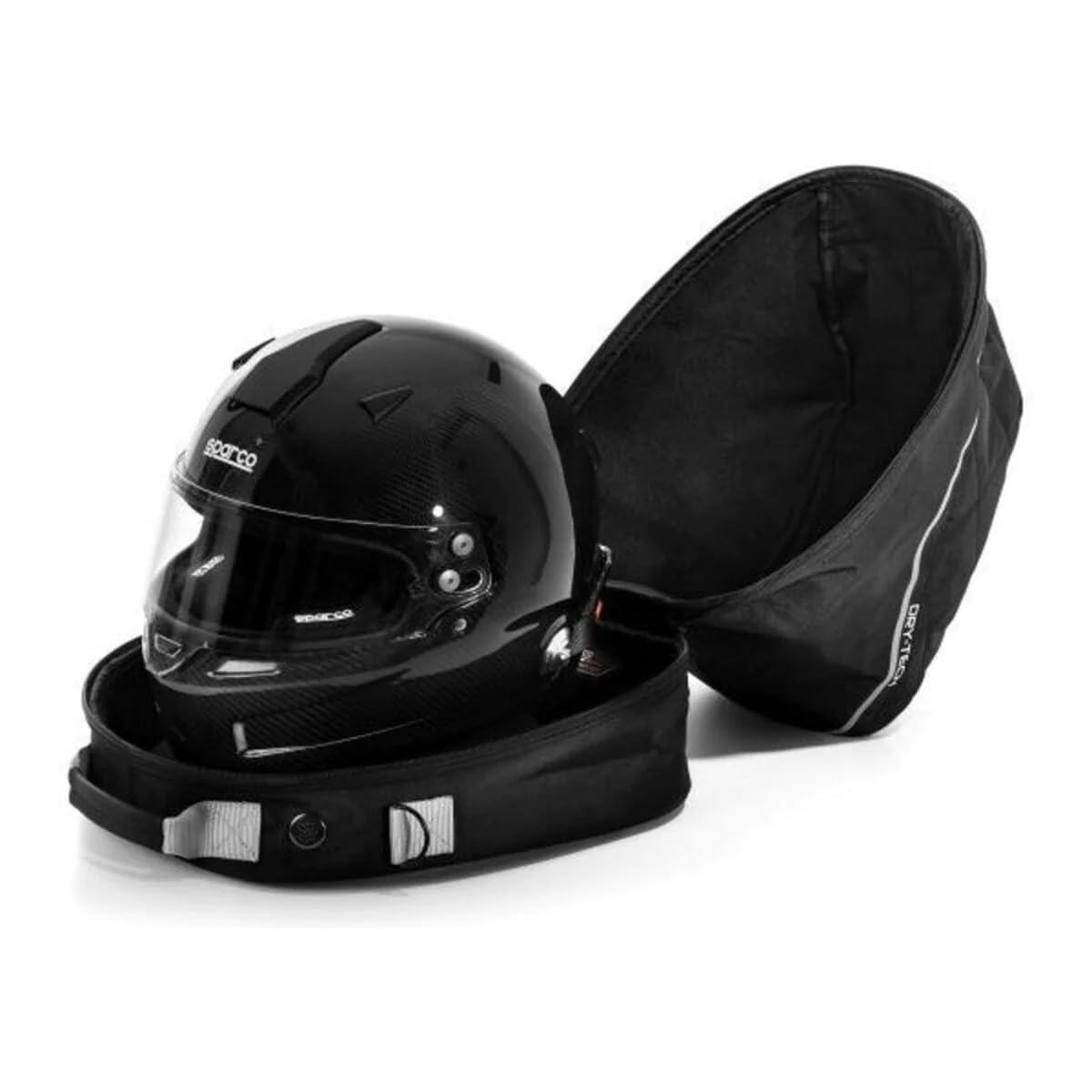 Sparco Helmet Bag for Racing & Motorcycle - Black/Silver - Durable Storage for Helmets, Gear & Accessories - Perfect for Track Days, Motorsports & Travel