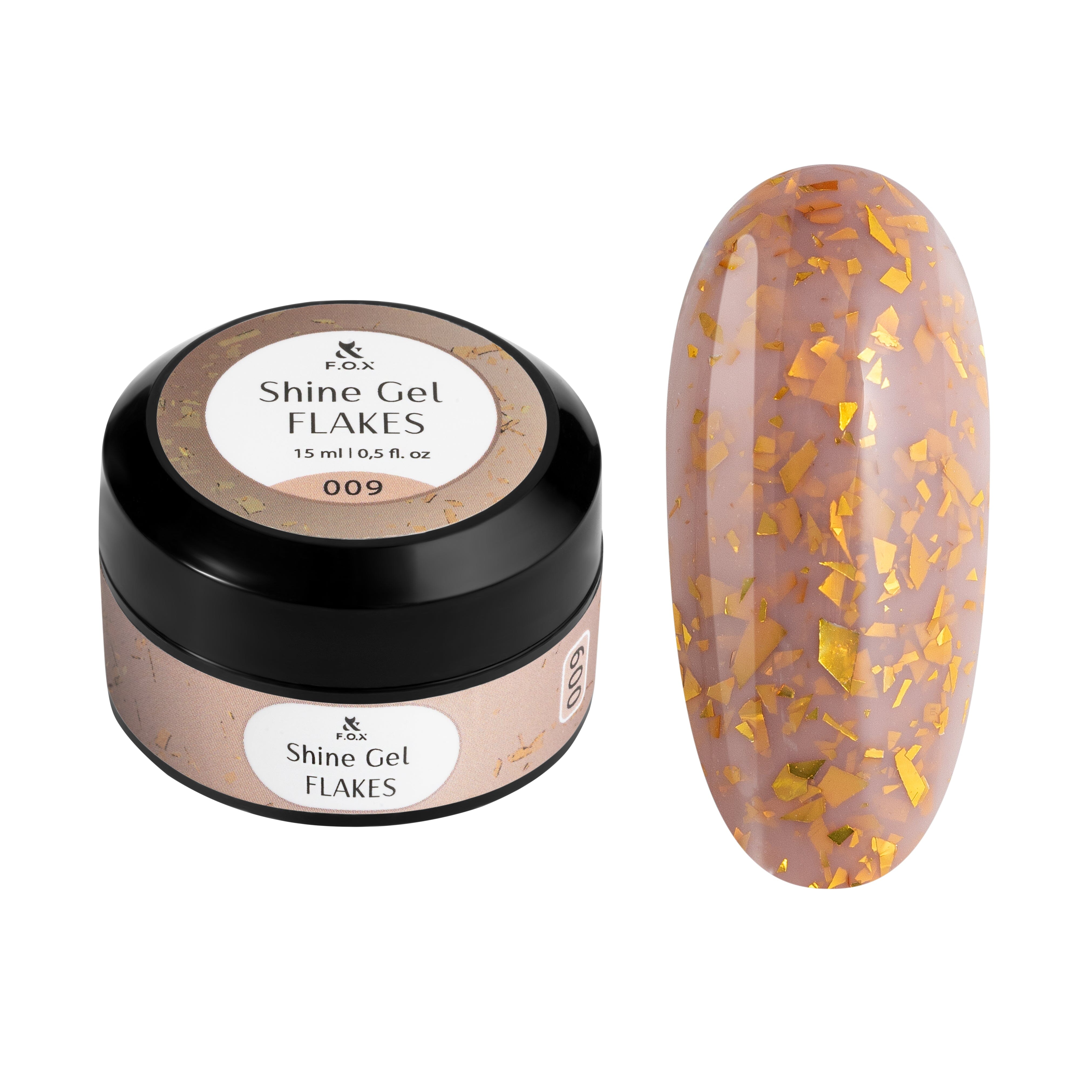 F.O.X Shine Gel Flakes 009 - Premium Nail Art Glitter for Gel Polish | Perfect for DIY Manicures, Nail Salons & Special Occasions