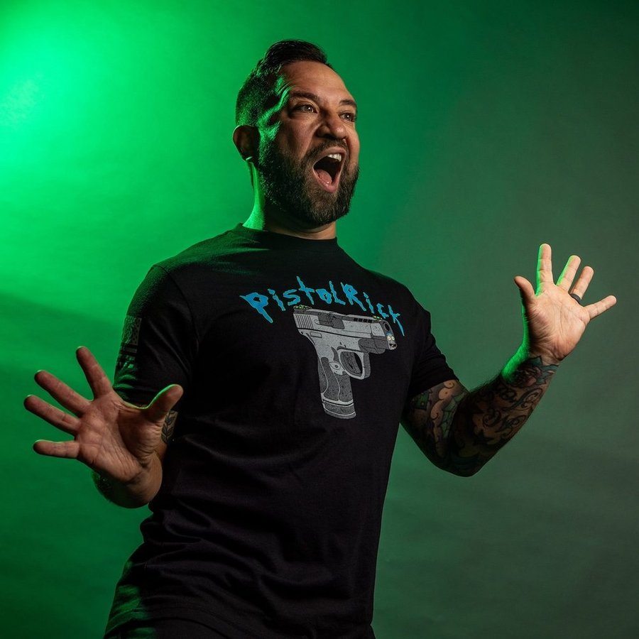 Pistol Rick Graphic T-Shirt for Men - Black Cotton Tee - Perfect for Casual Wear, Cosplay & Rick and Morty Fans