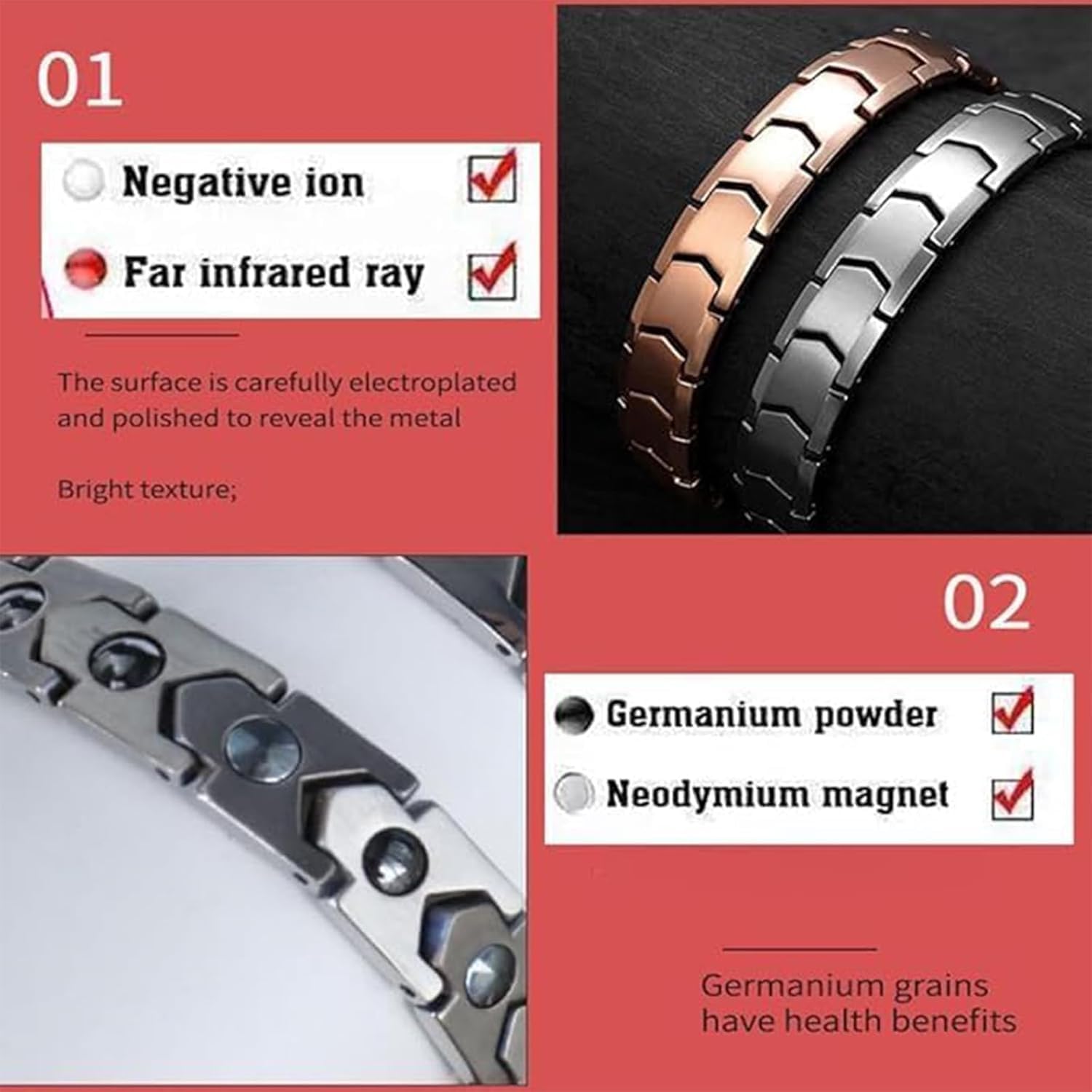 Quantum Copper Magnetic Bracelet for Men & Women - Adjustable Fashion Bracelet with Prostate Support - Perfect for Pain Relief, Energy Boost & Daily Wear