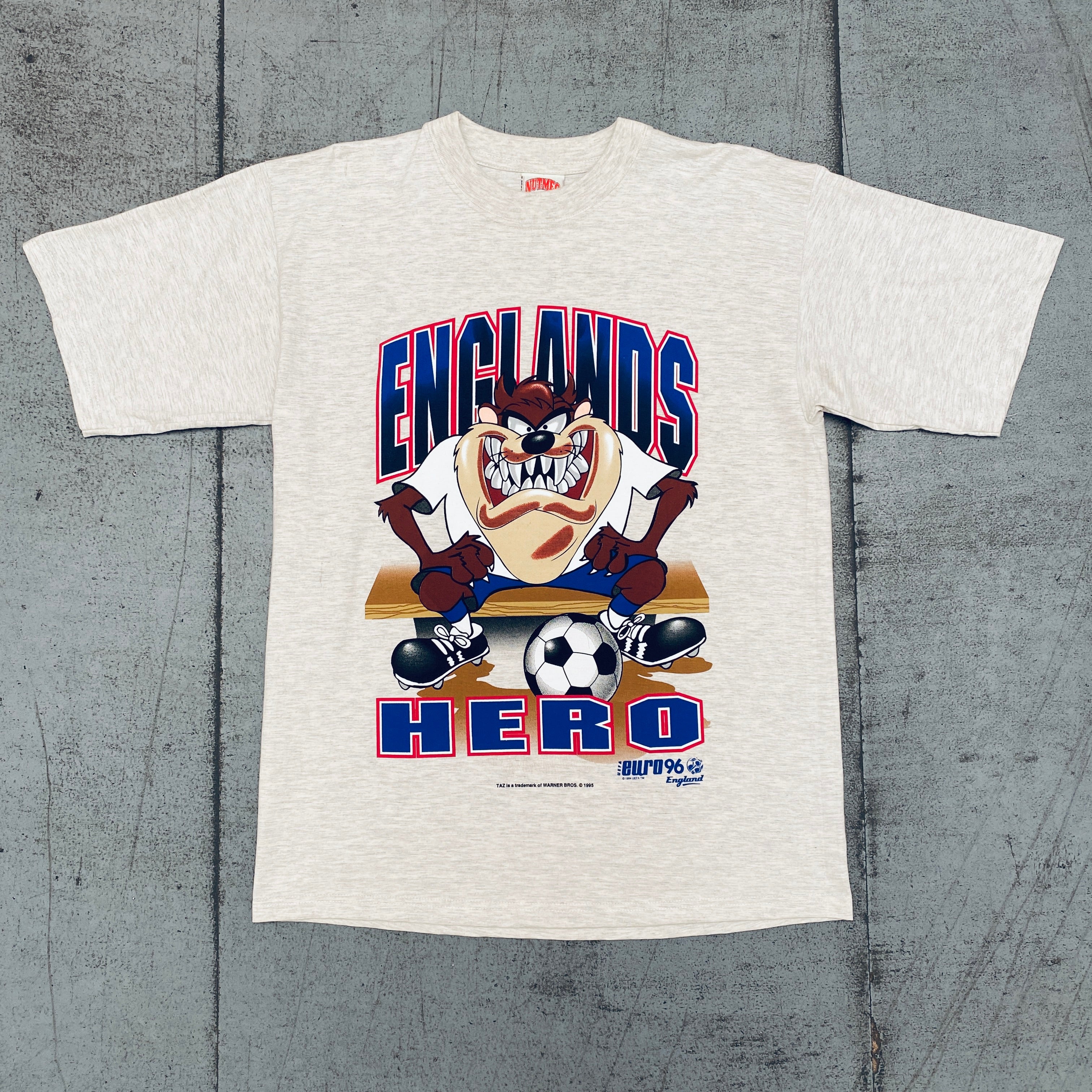 1994 Nutmeg Mills England Euro 96 Graphic T-Shirt for Men - Vintage Football Fan Tee - Perfect for Soccer Games, Retro Fashion & Gift Giving