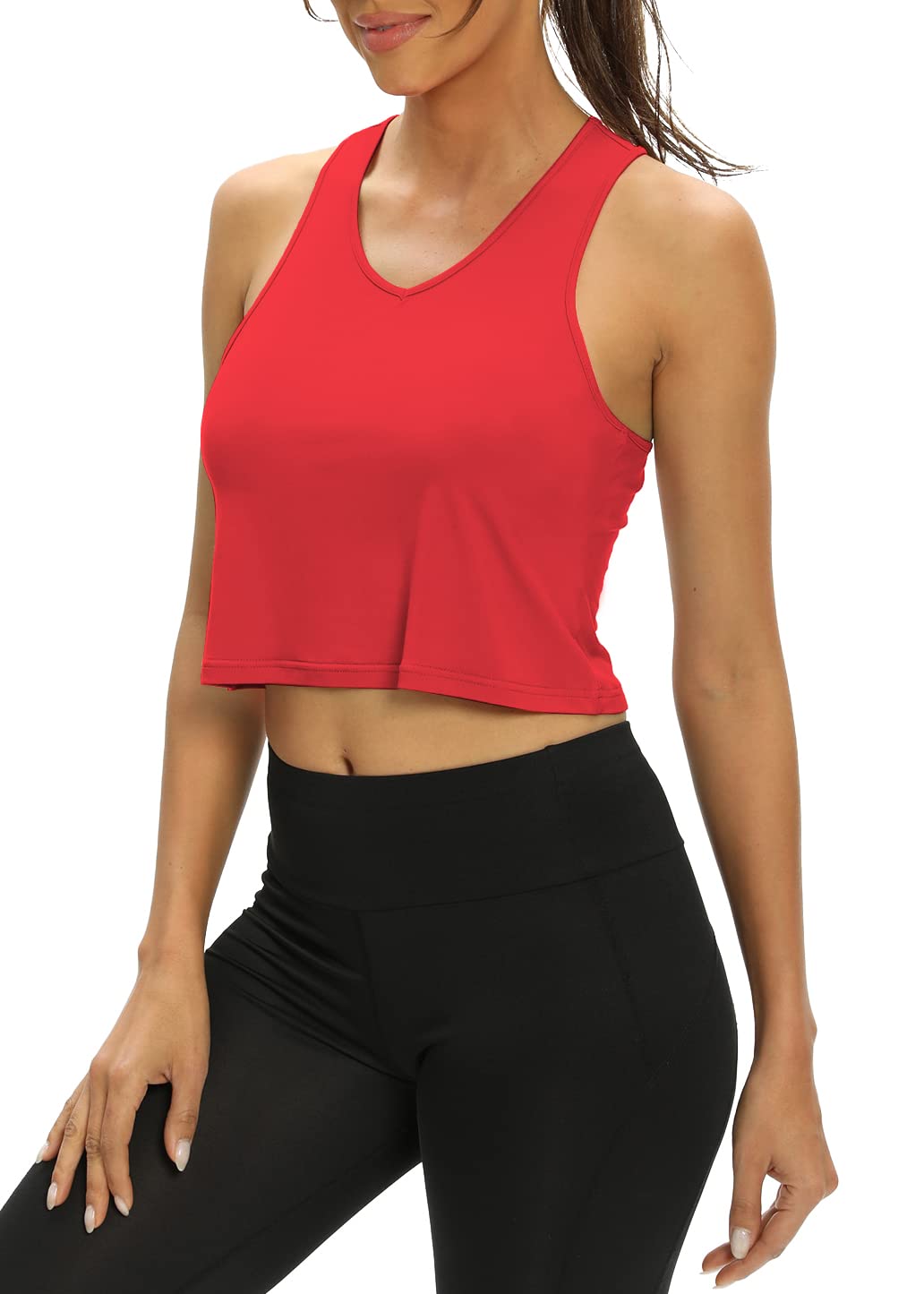 Bestisun Women's Sexy Workout Crop Tops - Athletic Yoga Muscle Tank Tops for Gym, Running & Fitness - Breathable Sports Bras for Women's Exercise & Activewear