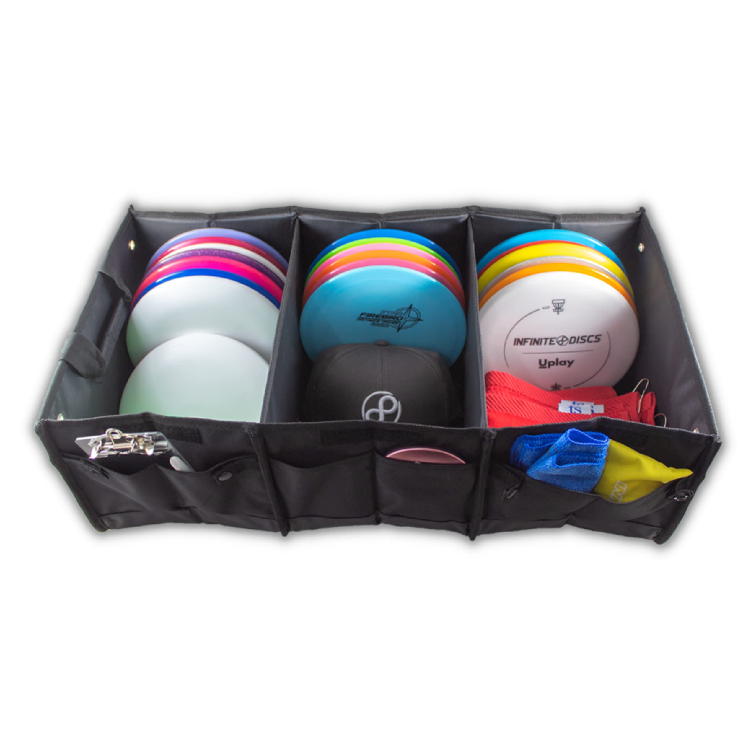Premium Disc Golf Tote Bag & Trunk Organizer - Large Capacity Storage for 30+ Discs | Durable Travel & Tournament Accessories | Perfect for Golfers, Coaches & Team Equipment Transport