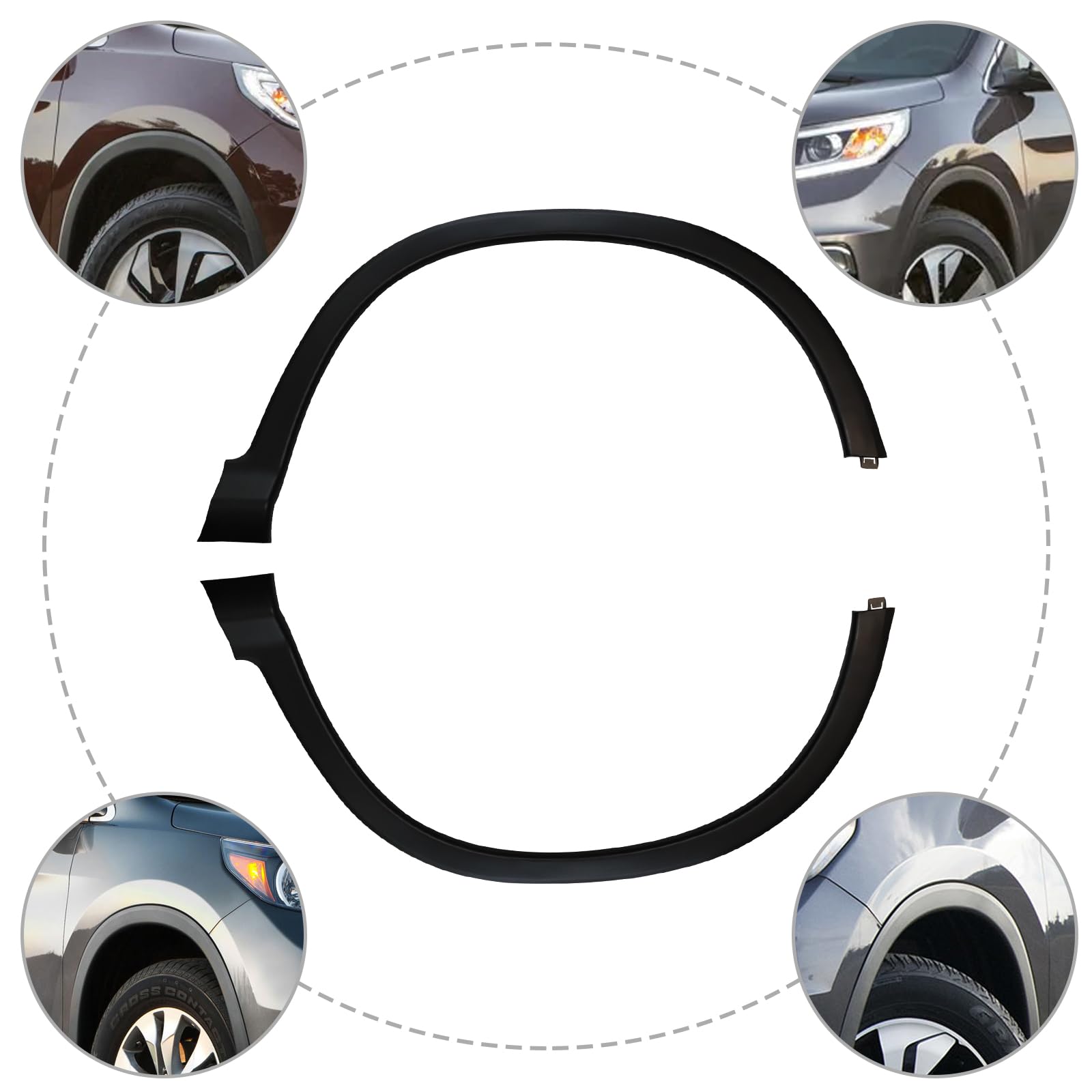 2012-2016 Honda CR-V Front Wheel Fender Molding Trim Set - Driver & Passenger Side (Part #74115T0AA02 & 74165T0AA02) | Perfect Fit Replacement for Damaged Fenders | Enhances Vehicle Appearance & Protection