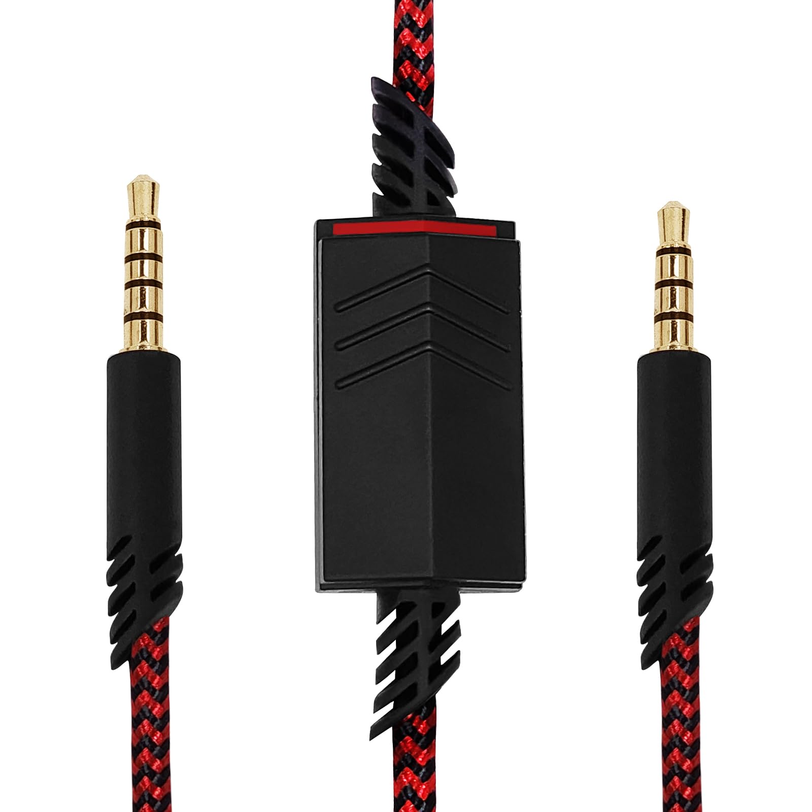 Premium Nylon Braided Replacement Audio Cable for Astro A40/A10/A40TR Gaming Headsets - Inline Mute Button, Compatible with PS5/PS4/Xbox Controllers (Red) - Durable Cord for Gaming, Streaming & Professional Audio Work