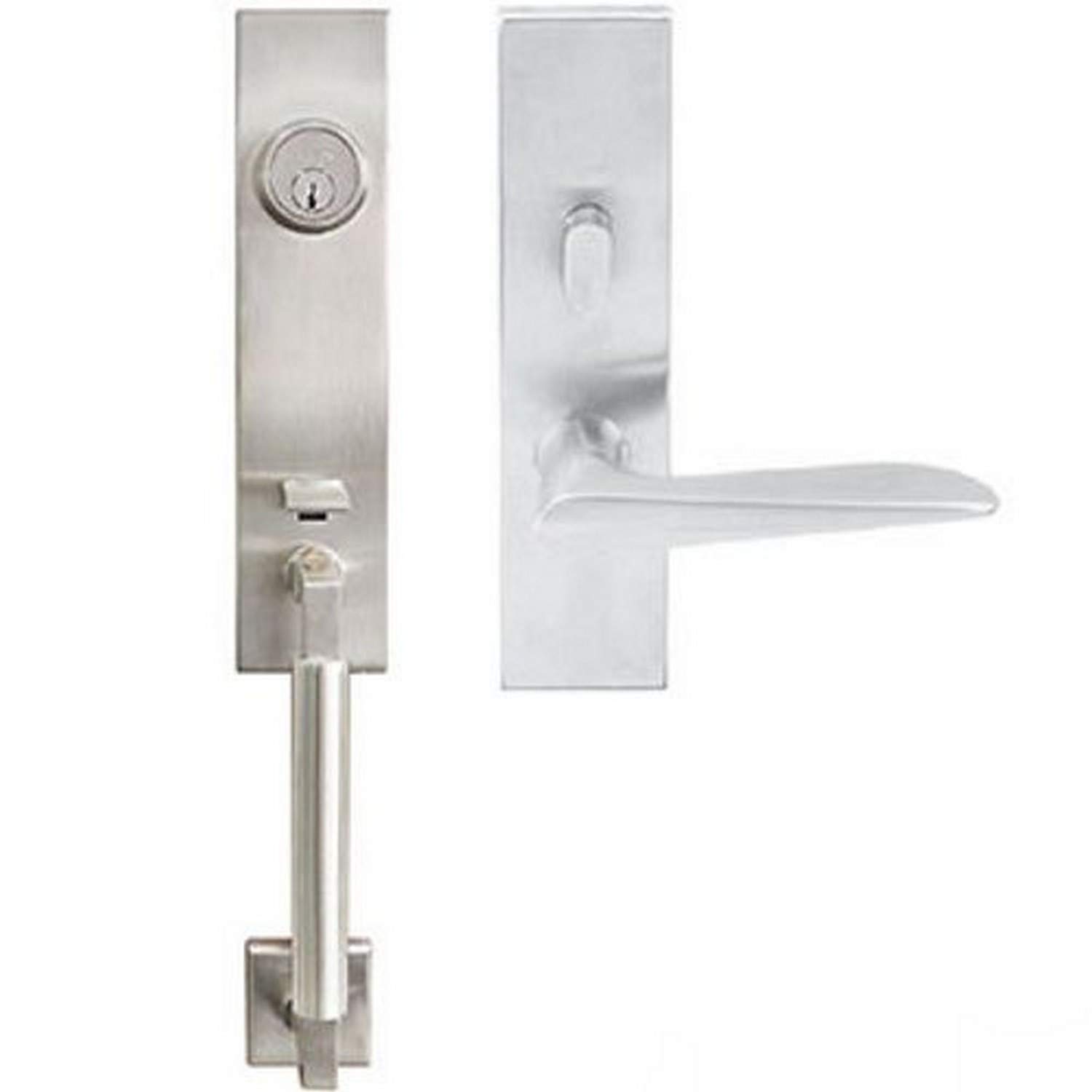 NY344C563-32D-LHR Satin Stainless Steel Door Handleset 2-3/8