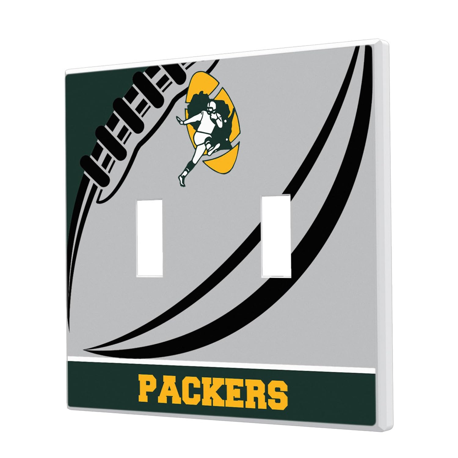 Green Bay Packers NFL Team Double Toggle Light Switch Cover - Decorative Football Fan Wall Plate for Bedroom, Game Room & Man Cave Decor