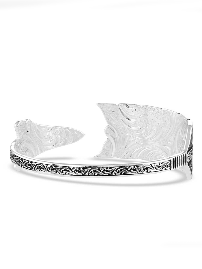 Montana Silversmiths BC4885 Women's Timber Ridge Arrow Cuff Bracelet in Sterling Silver - Perfect for Western Fashion, Boho Style & Everyday Wear